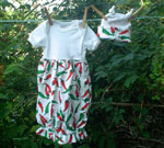 Newborn Daygown & Hat - Hot Peppers! by littlebums